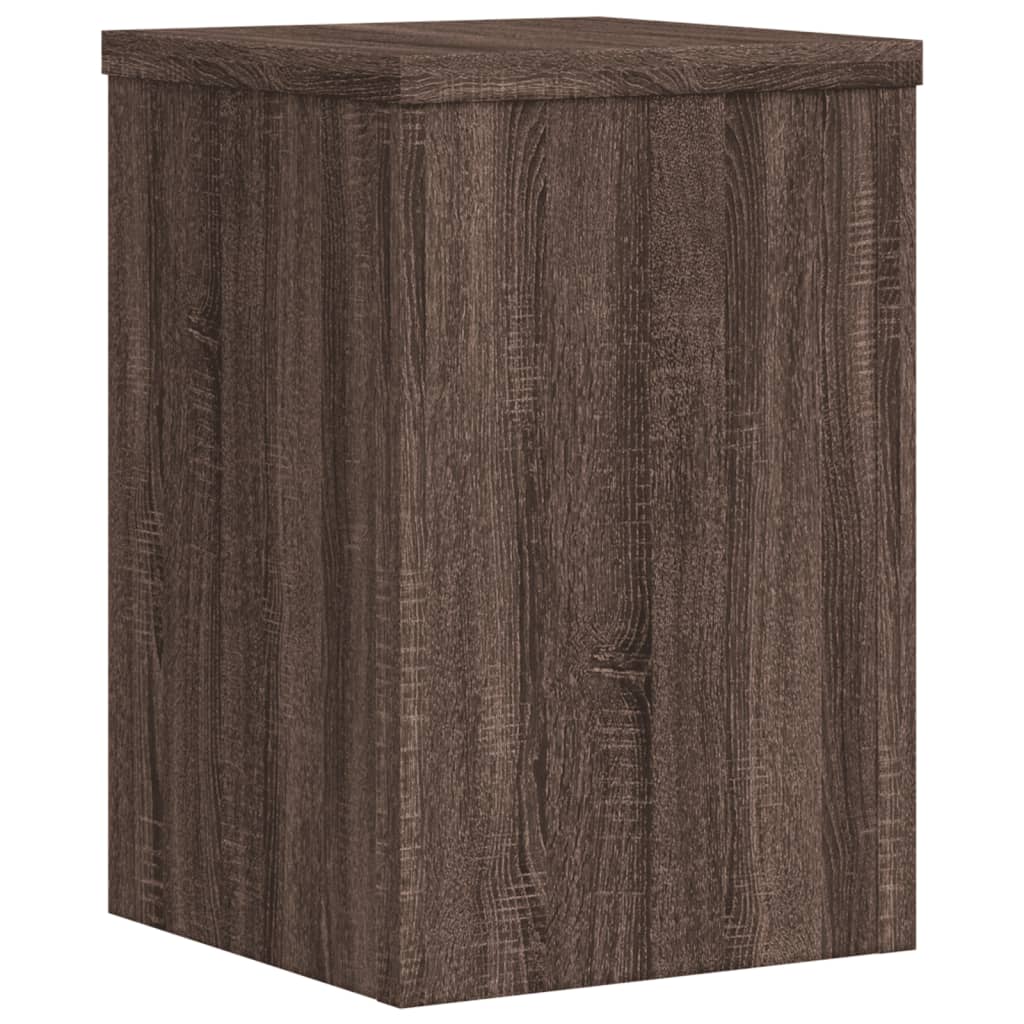 Plantestativer 2 Stk Brun Eik 20X20X30 Cm Konstruert Tre