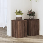 Plantestativer 2 Stk Brun Eik 20X20X30 Cm Konstruert Tre