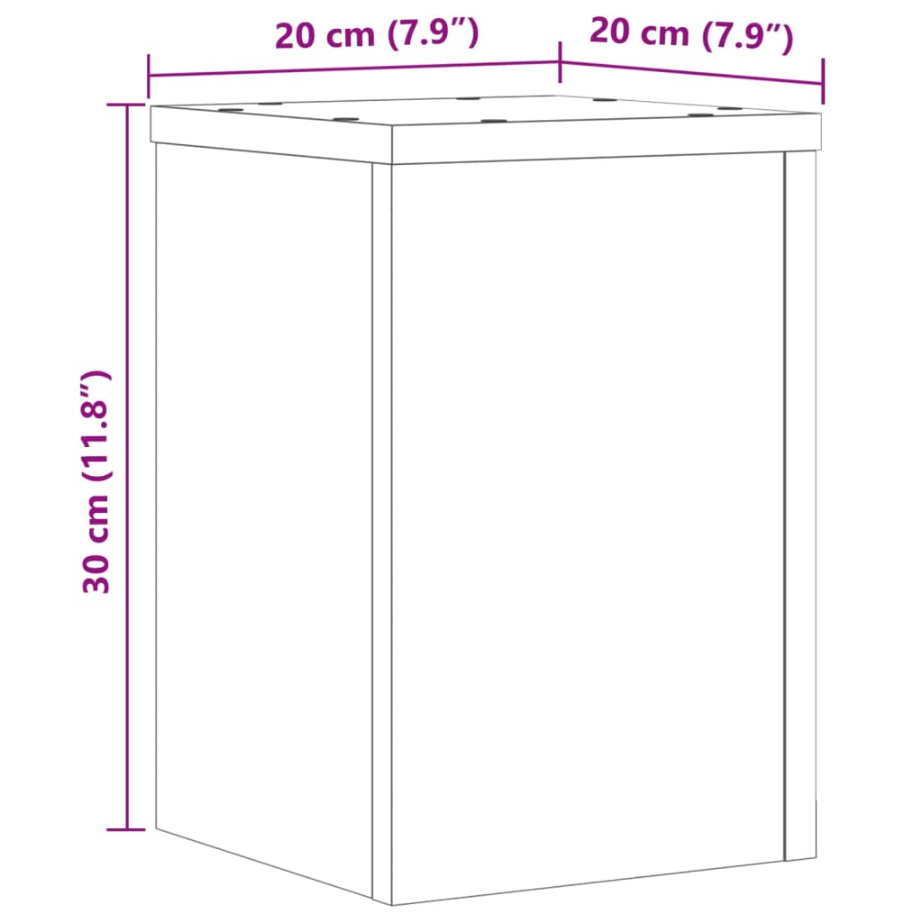 Plantestativer 2 Stk Gammelt Tre 20X20X30 Cm Konstruert Tre