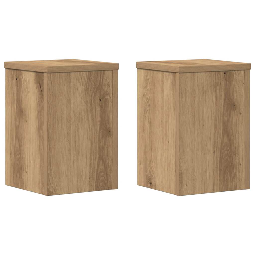Plantestativer 2 Stk Artisan Eik 20X20X30 Cm Konstruert Tre