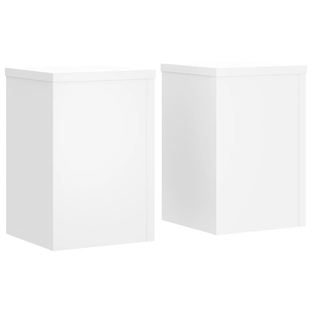 Plantestativer 2 Stk Hvit 25X25X35 Cm Konstruert Tre