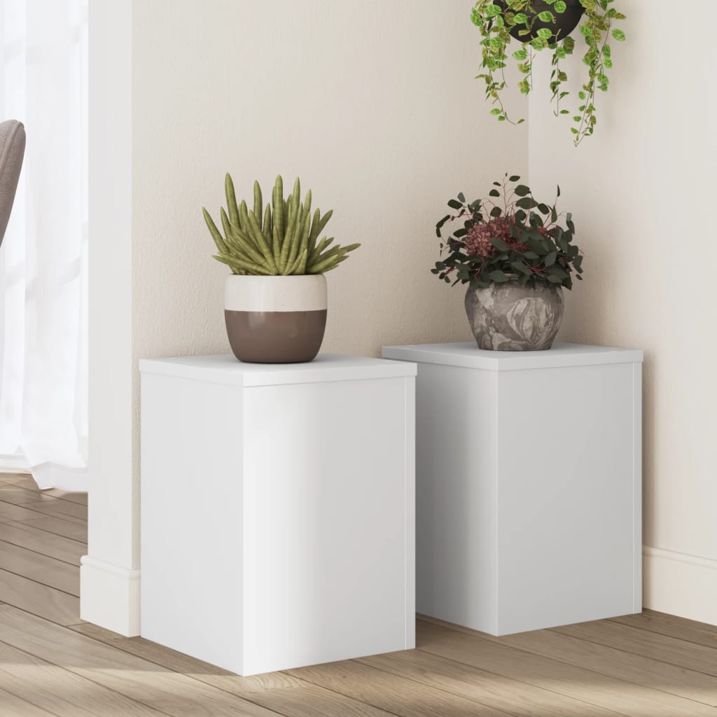 Plantestativer 2 Stk Hvit 25X25X35 Cm Konstruert Tre