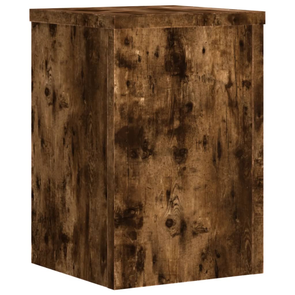 Plantestativer 2 Stk Røkt Eik 25X25X35 Cm Konstruert Tre