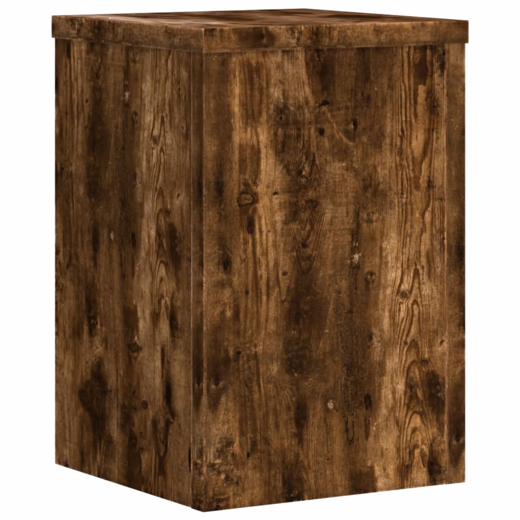 Plantestativer 2 Stk Røkt Eik 25X25X35 Cm Konstruert Tre