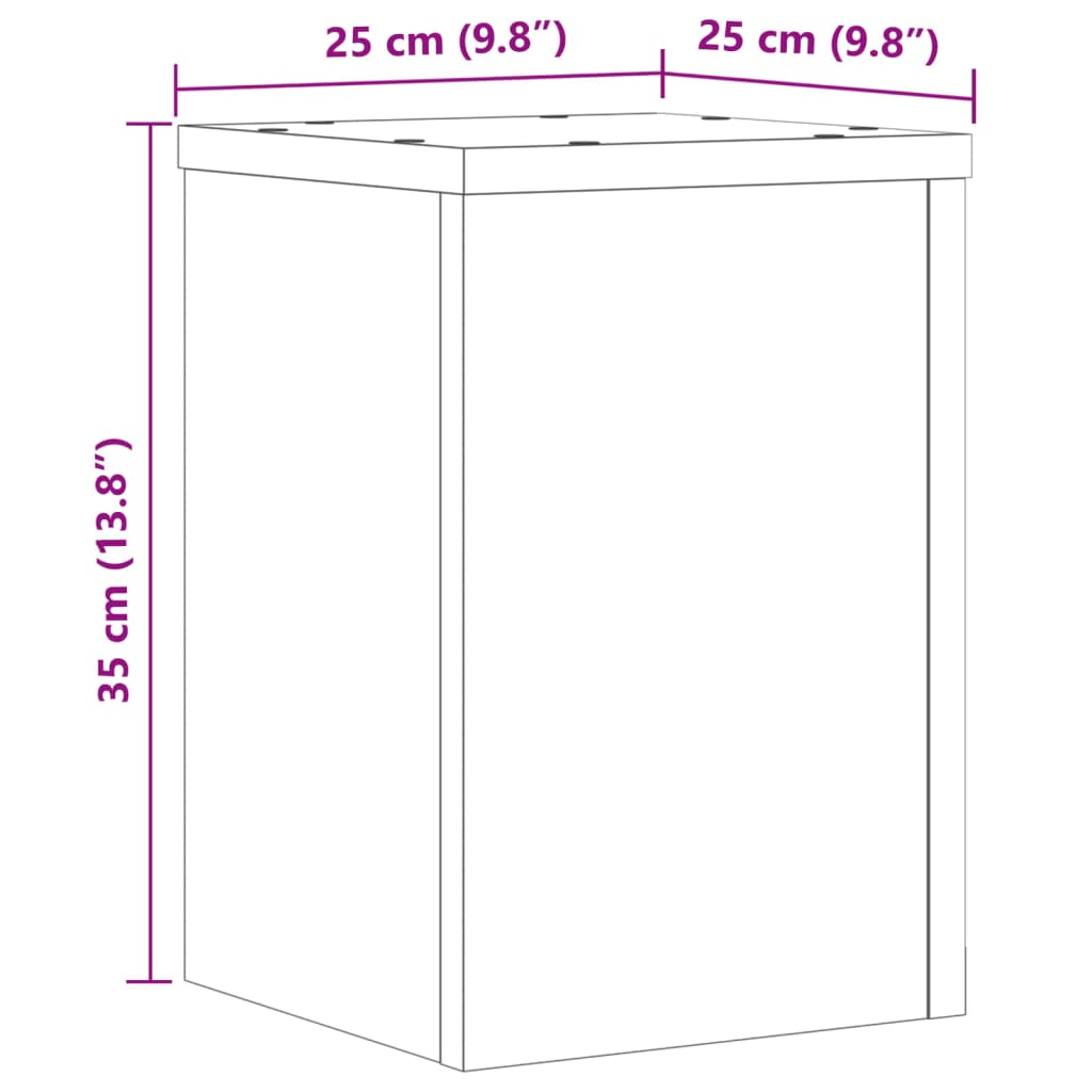 Plantestativer 2 Stk Grå Sonoma 25X25X35 Cm Konstruert Tre