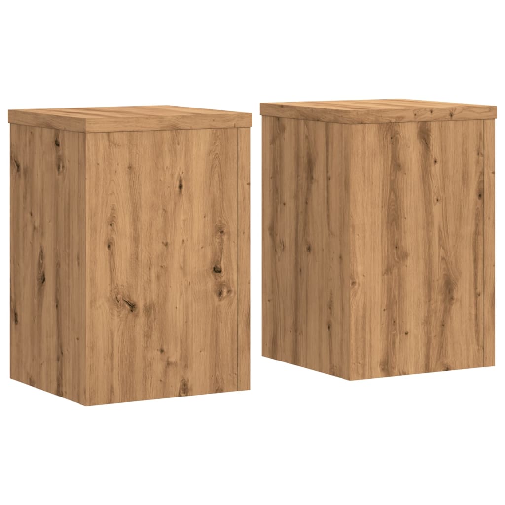 Plantestativer 2 Stk Artisan Eik 25X25X35 Cm Konstruert Tre