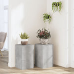 Plantestativer 2 Stk Betonggrå 30X30X50 Cm Konstruert Tre