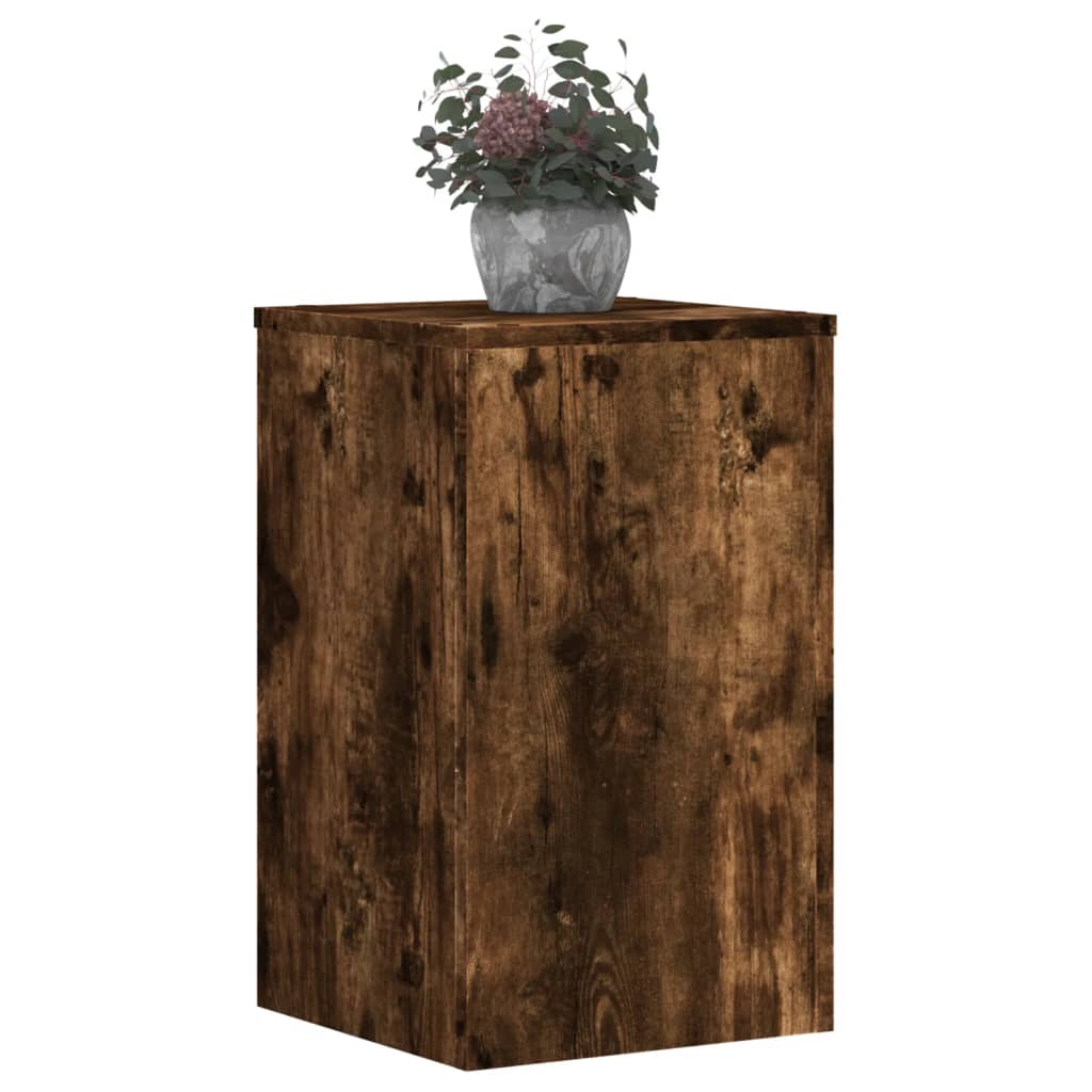 Plantestativer 2 Stk Røkt Eik 30X30X50 Cm Konstruert Tre