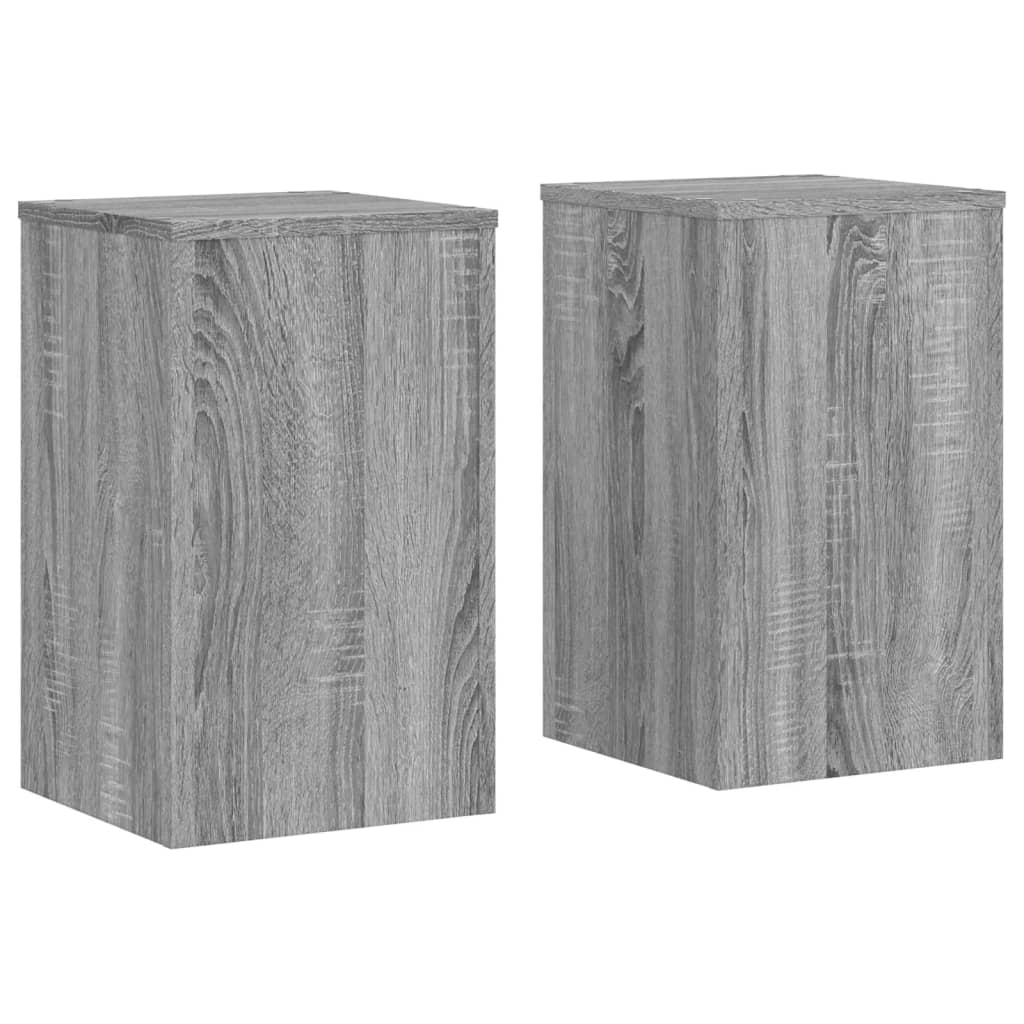 Plantestativer 2 Stk Grå Sonoma 30X30X50 Cm Konstruert Tre