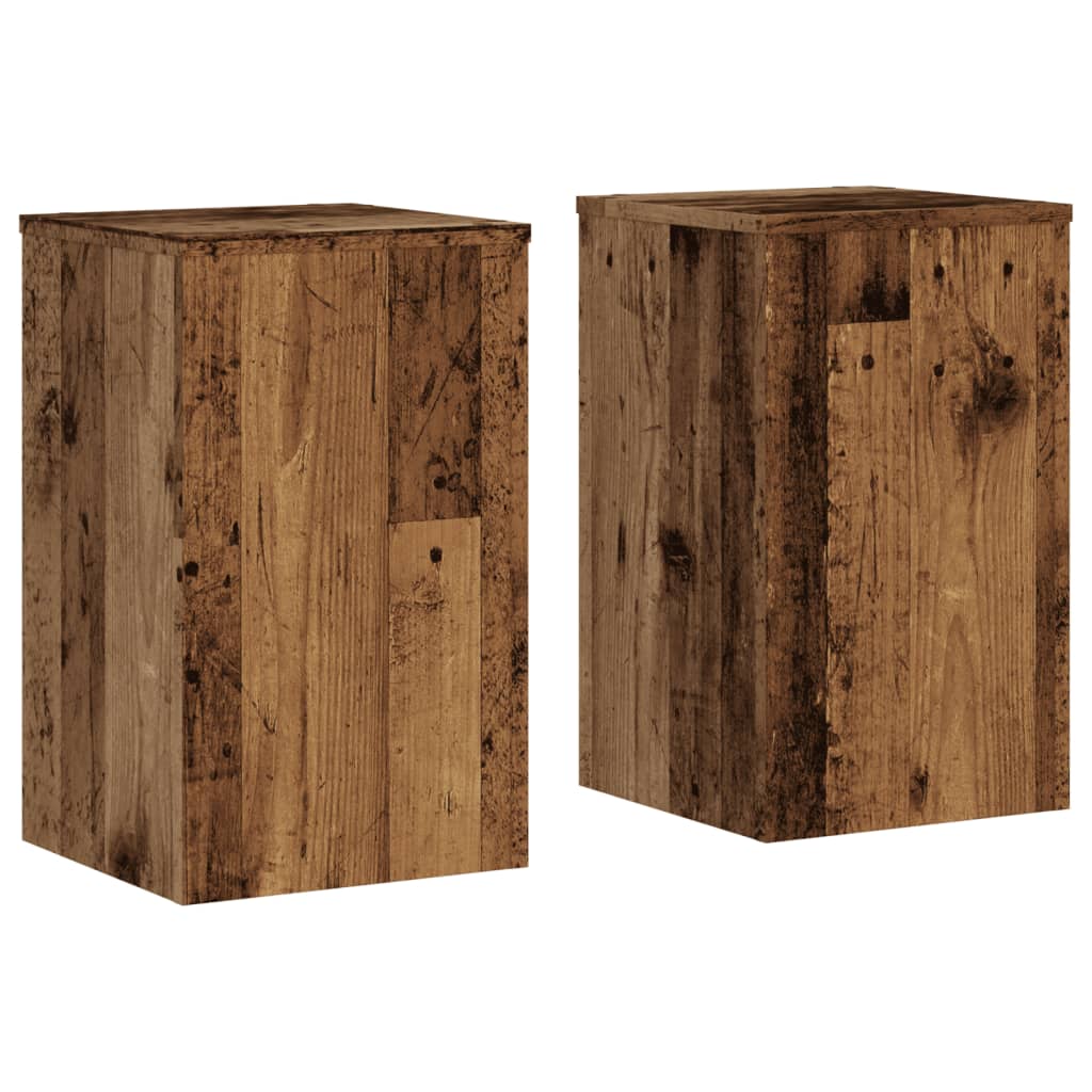 Plantestativer 2 Stk Gammelt Tre 30X30X50 Cm Konstruert Tre