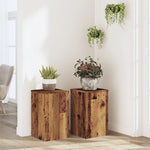 Plantestativer 2 Stk Gammelt Tre 30X30X50 Cm Konstruert Tre