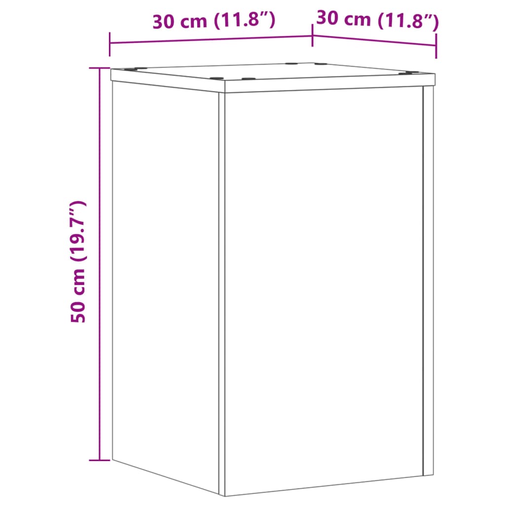 Plantestativer 2 Stk Artisan Eik 30X30X50 Cm Konstruert Tre