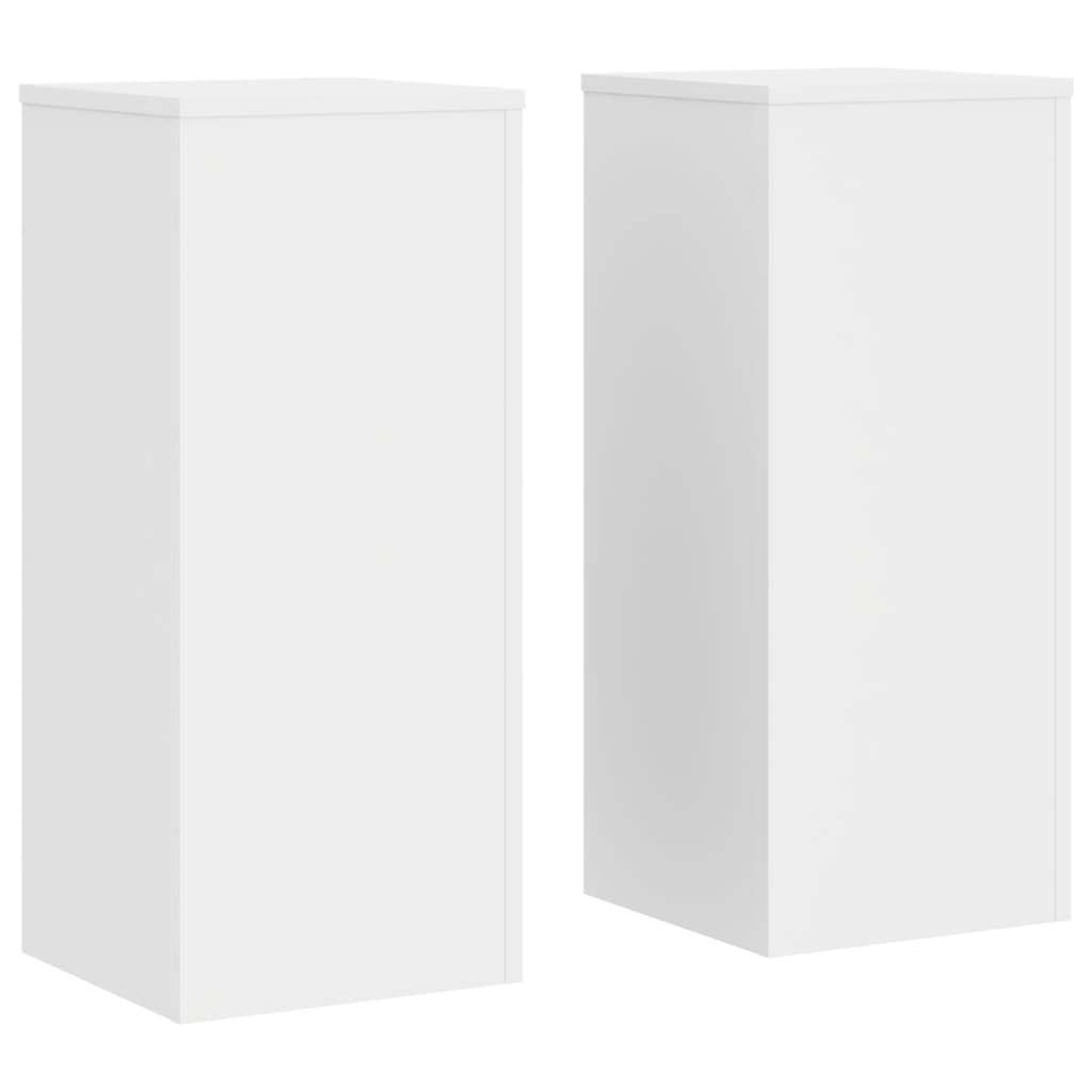 Plantestativer 2 Stk Hvit 30X30X70 Cm Konstruert Tre