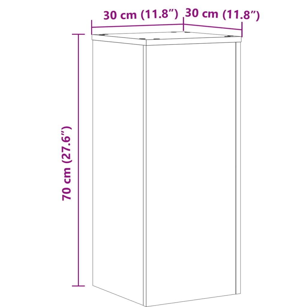 Plantestativer 2 Stk Sonoma Eik 30X30X70 Cm Konstruert Tre