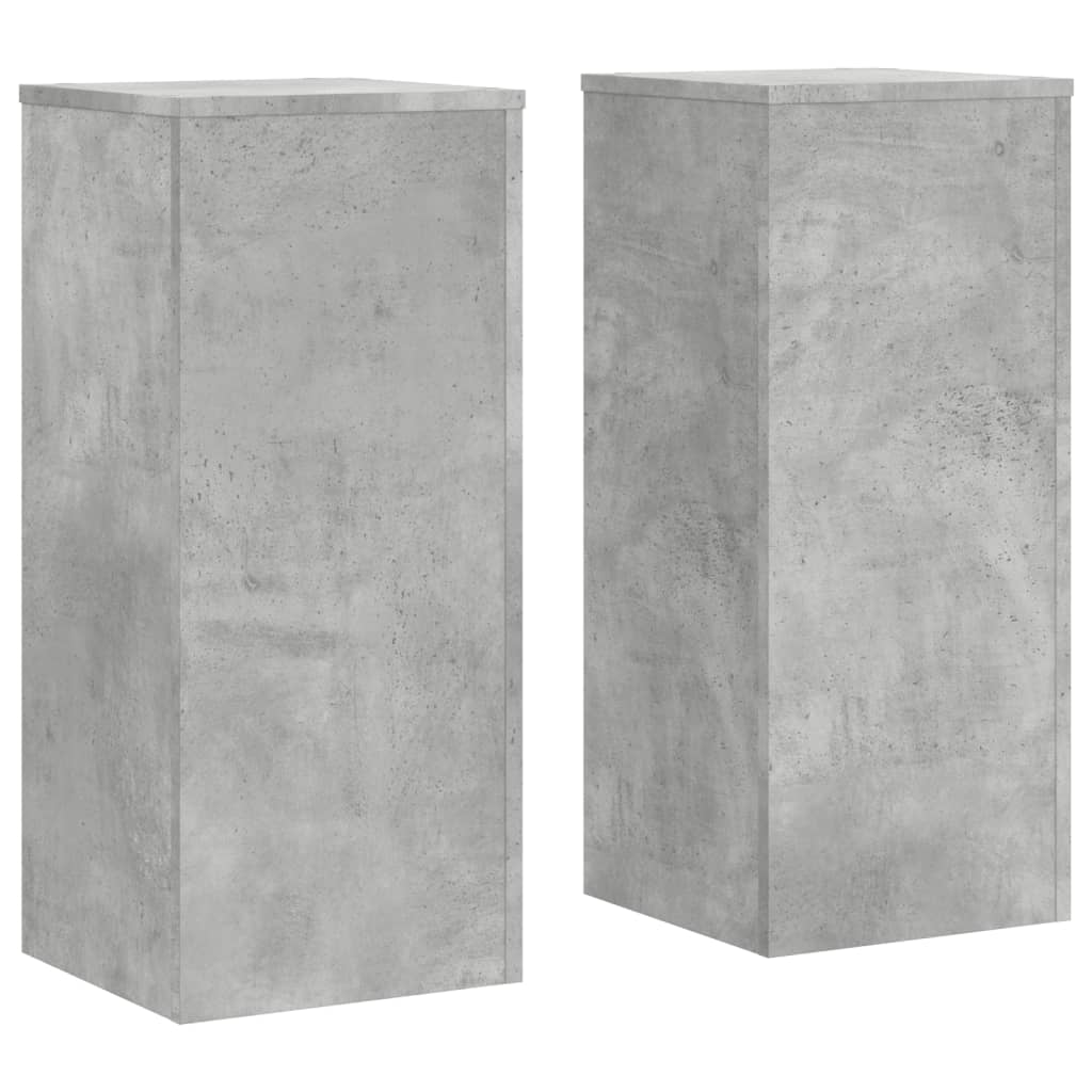Plantestativer 2 Stk Betonggrå 30X30X70 Cm Konstruert Tre
