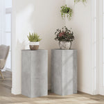 Plantestativer 2 Stk Betonggrå 30X30X70 Cm Konstruert Tre