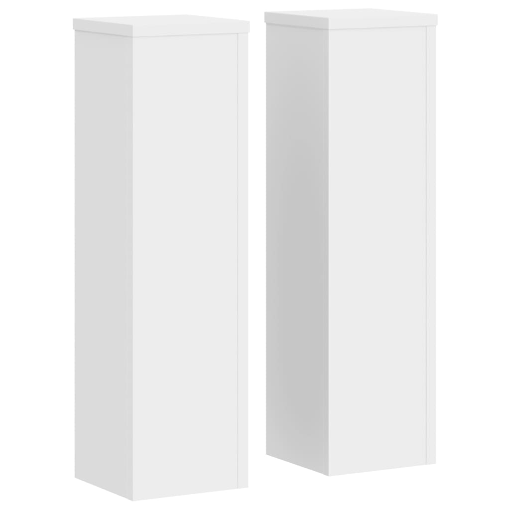 Plantestativer 2 Stk Hvit 17X17X60 Cm Konstruert Tre