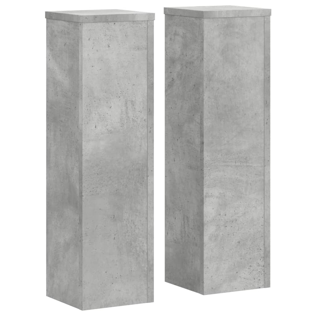 Plantestativer 2 Stk Betonggrå 17X17X60 Cm Konstruert Tre
