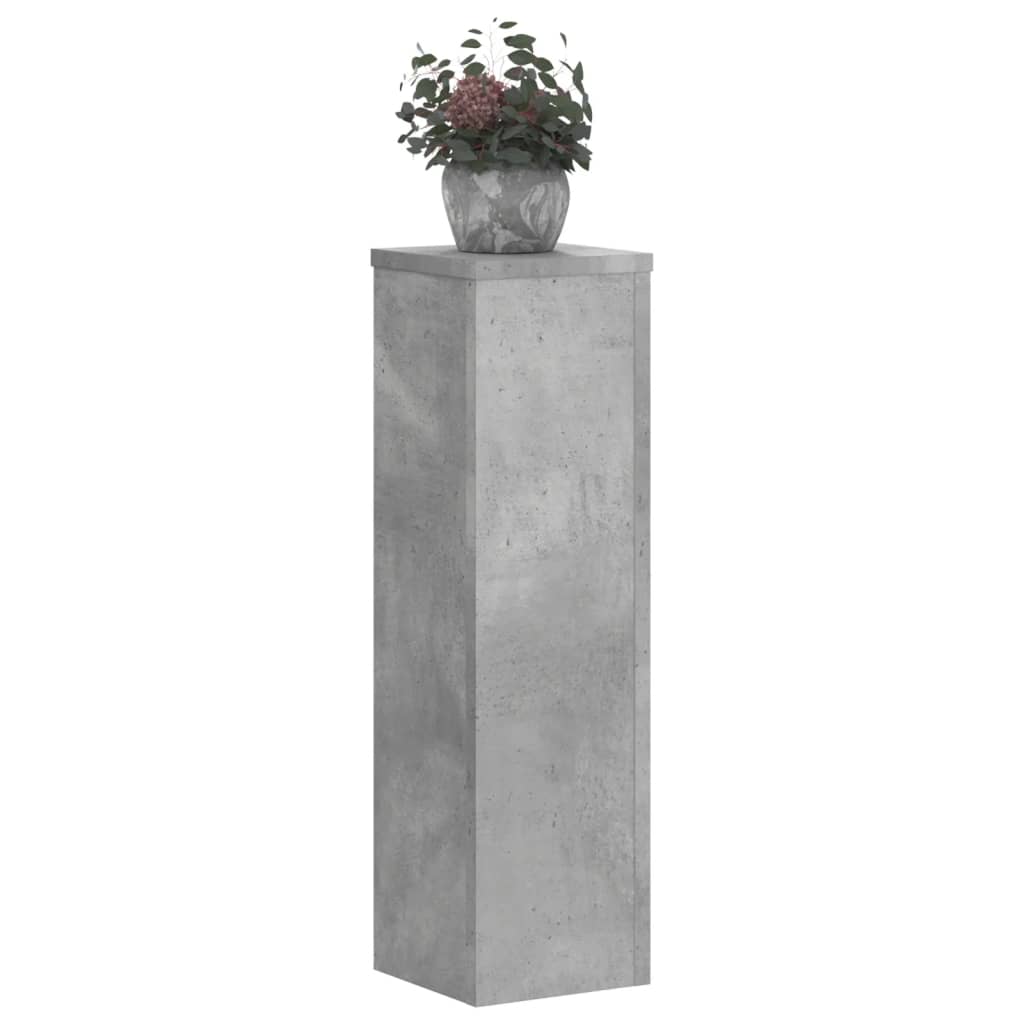 Plantestativer 2 Stk Betonggrå 17X17X60 Cm Konstruert Tre