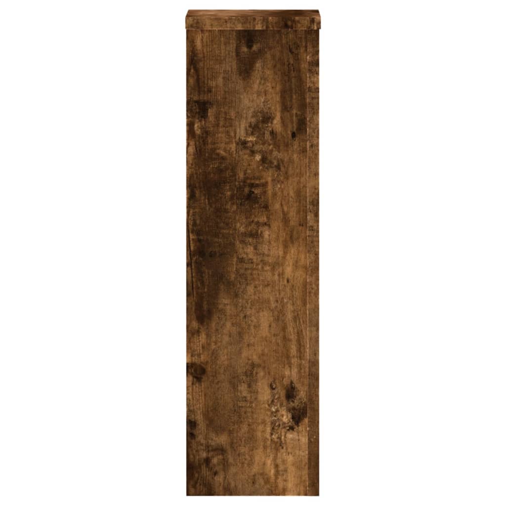 Plantestativer 2 Stk Røkt Eik 17X17X60 Cm Konstruert Tre