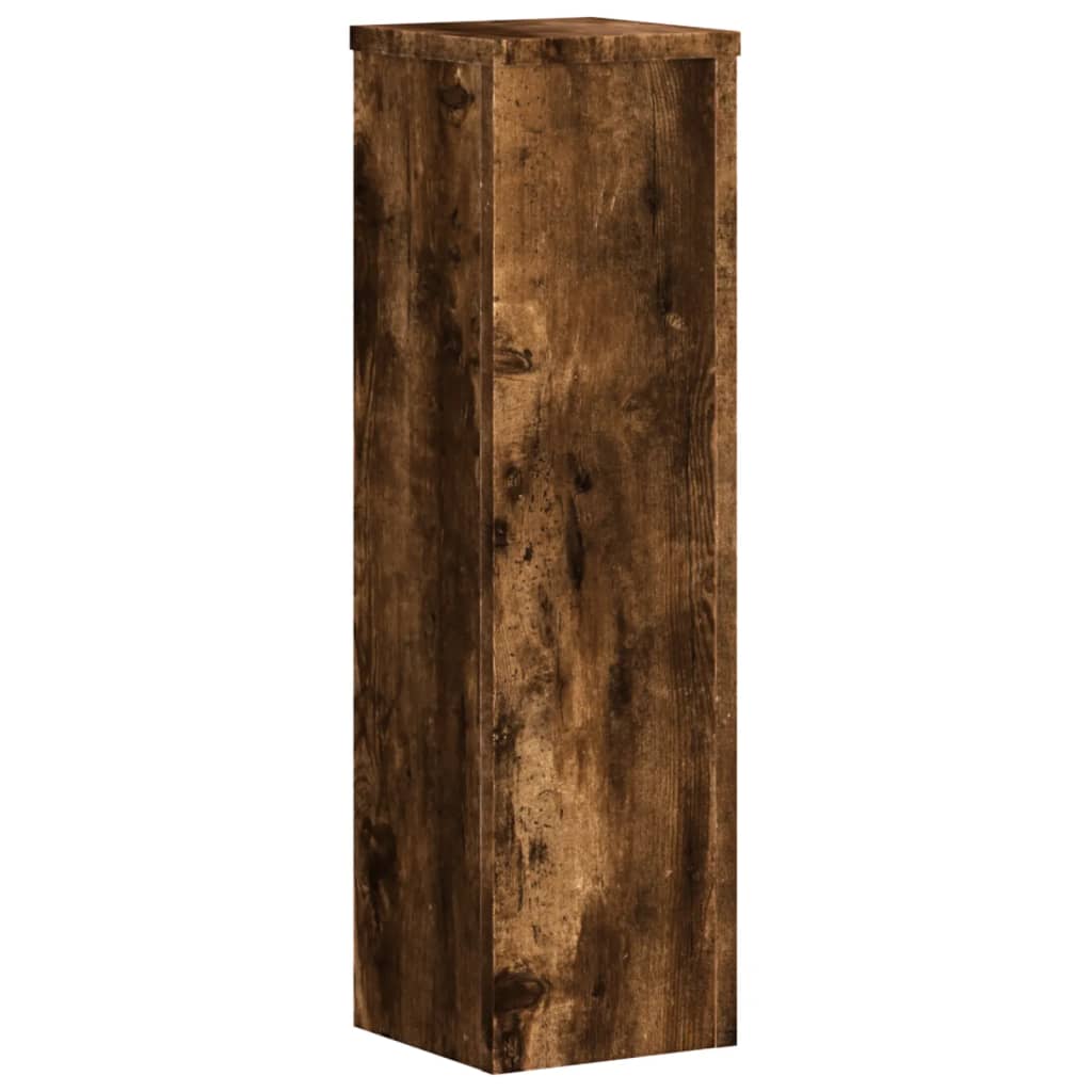Plantestativer 2 Stk Røkt Eik 17X17X60 Cm Konstruert Tre
