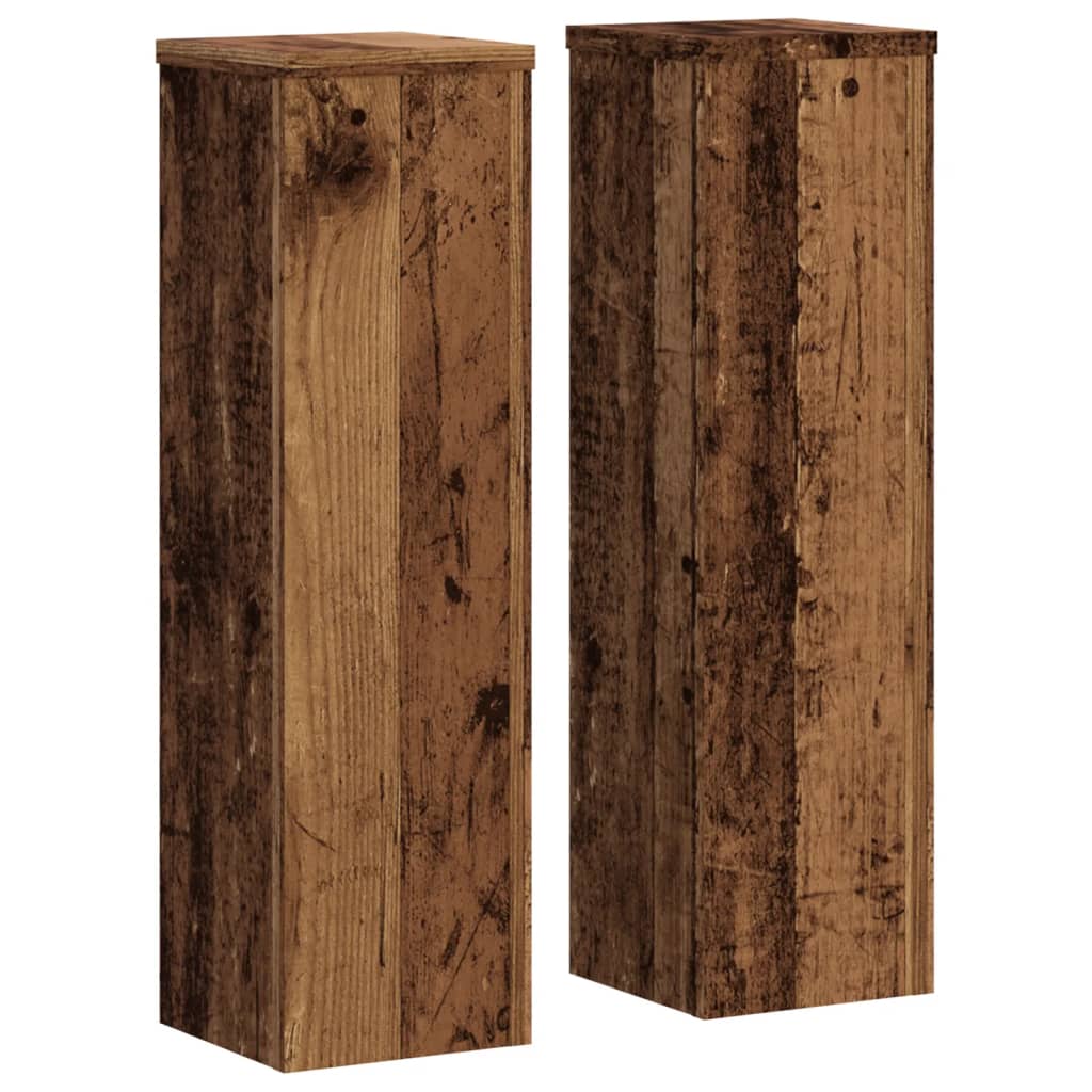 Plantestativer 2 Stk Gammelt Tre 17X17X60 Cm Konstruert Tre