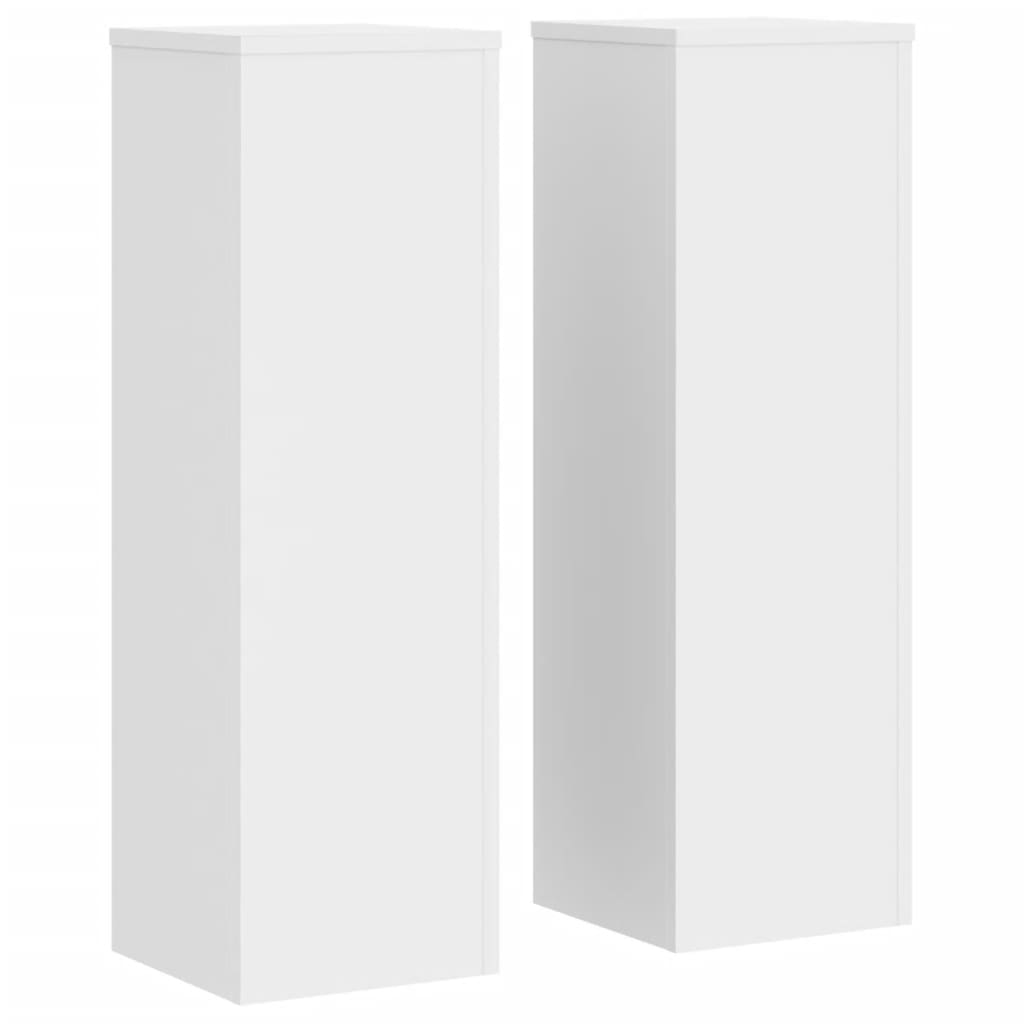 Plantestativer 2 Stk Hvit 25X25X80 Cm Konstruert Tre