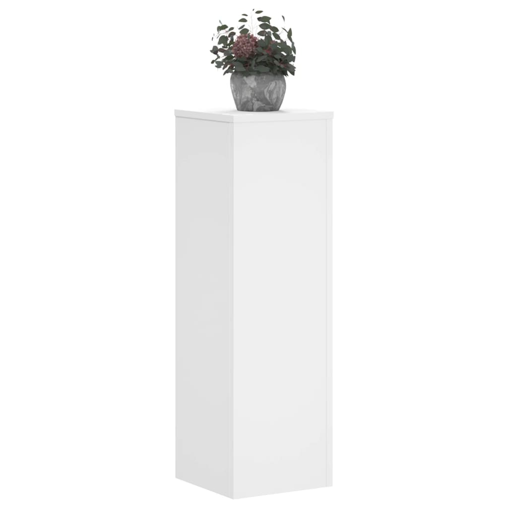 Plantestativer 2 Stk Hvit 25X25X80 Cm Konstruert Tre