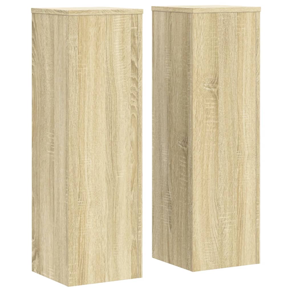 Plantestativer 2 Stk Sonoma Eik 25X25X80 Cm Konstruert Tre