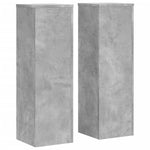 Plantestativer 2 Stk Betonggrå 25X25X80 Cm Konstruert Tre