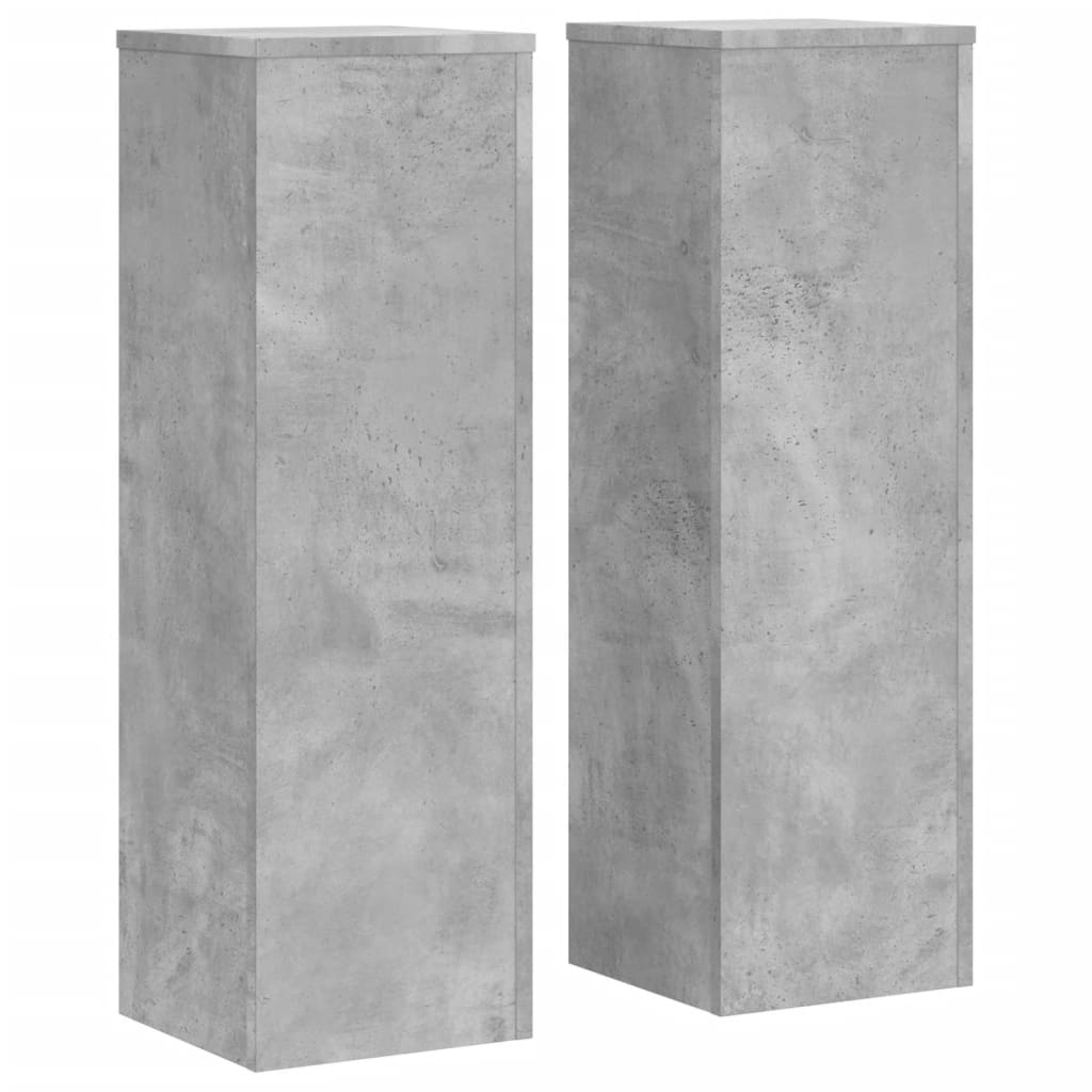 Plantestativer 2 Stk Betonggrå 25X25X80 Cm Konstruert Tre