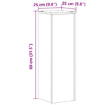 Plantestativer 2 Stk Betonggrå 25X25X80 Cm Konstruert Tre