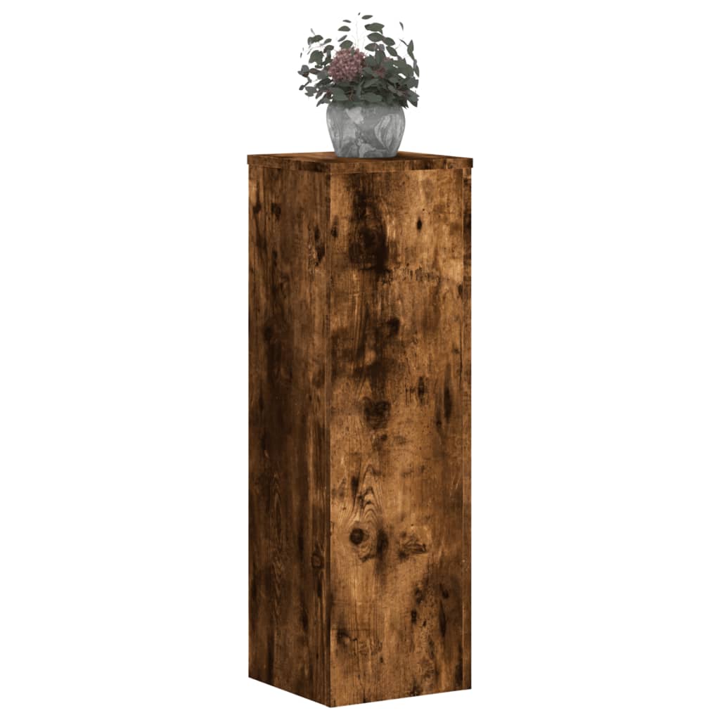 Plantestativer 2 Stk Røkt Eik 25X25X80 Cm Konstruert Tre