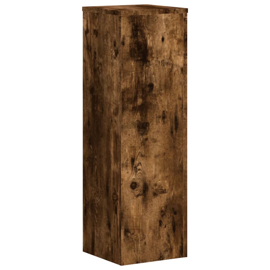 Plantestativer 2 Stk Røkt Eik 25X25X80 Cm Konstruert Tre