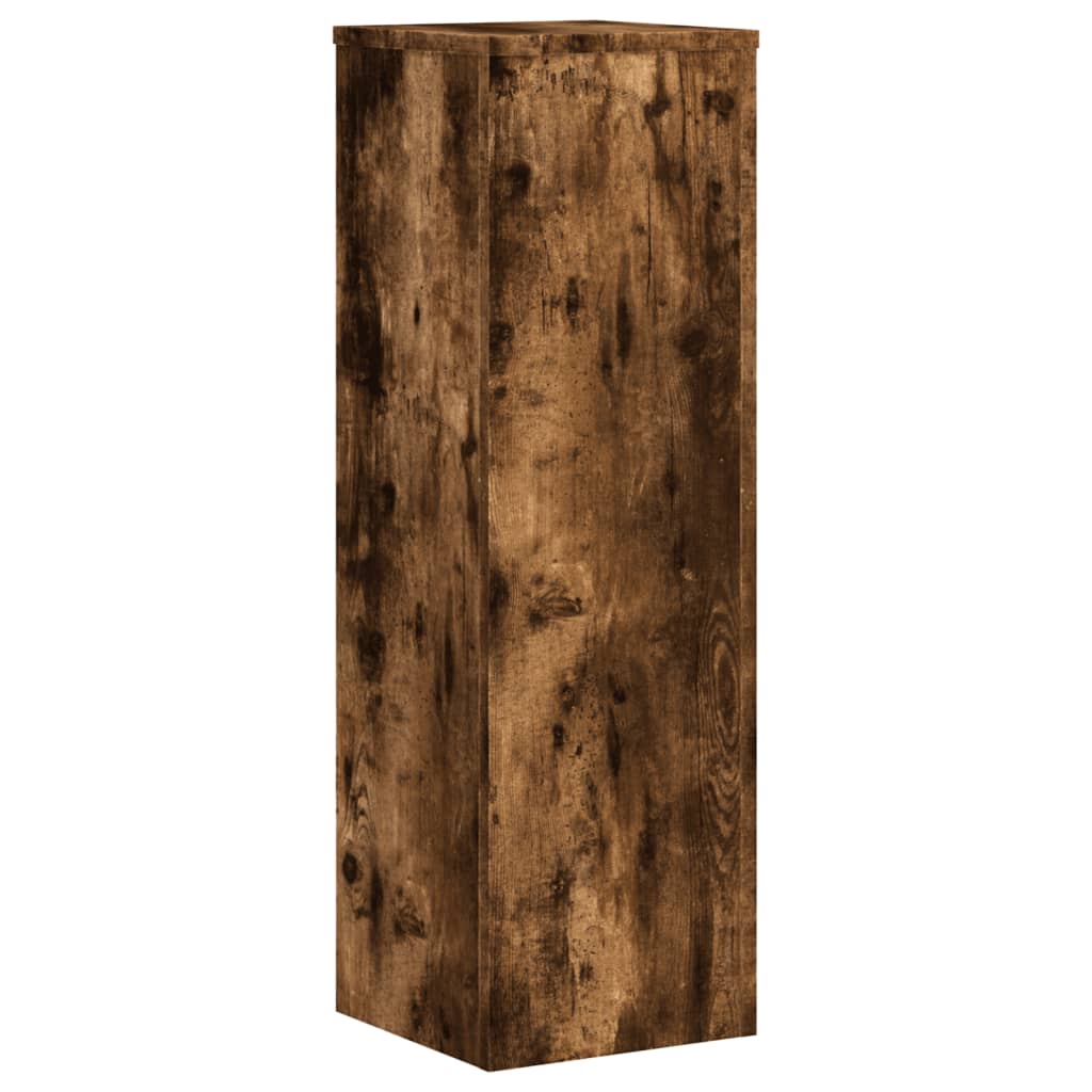 Plantestativer 2 Stk Røkt Eik 25X25X80 Cm Konstruert Tre