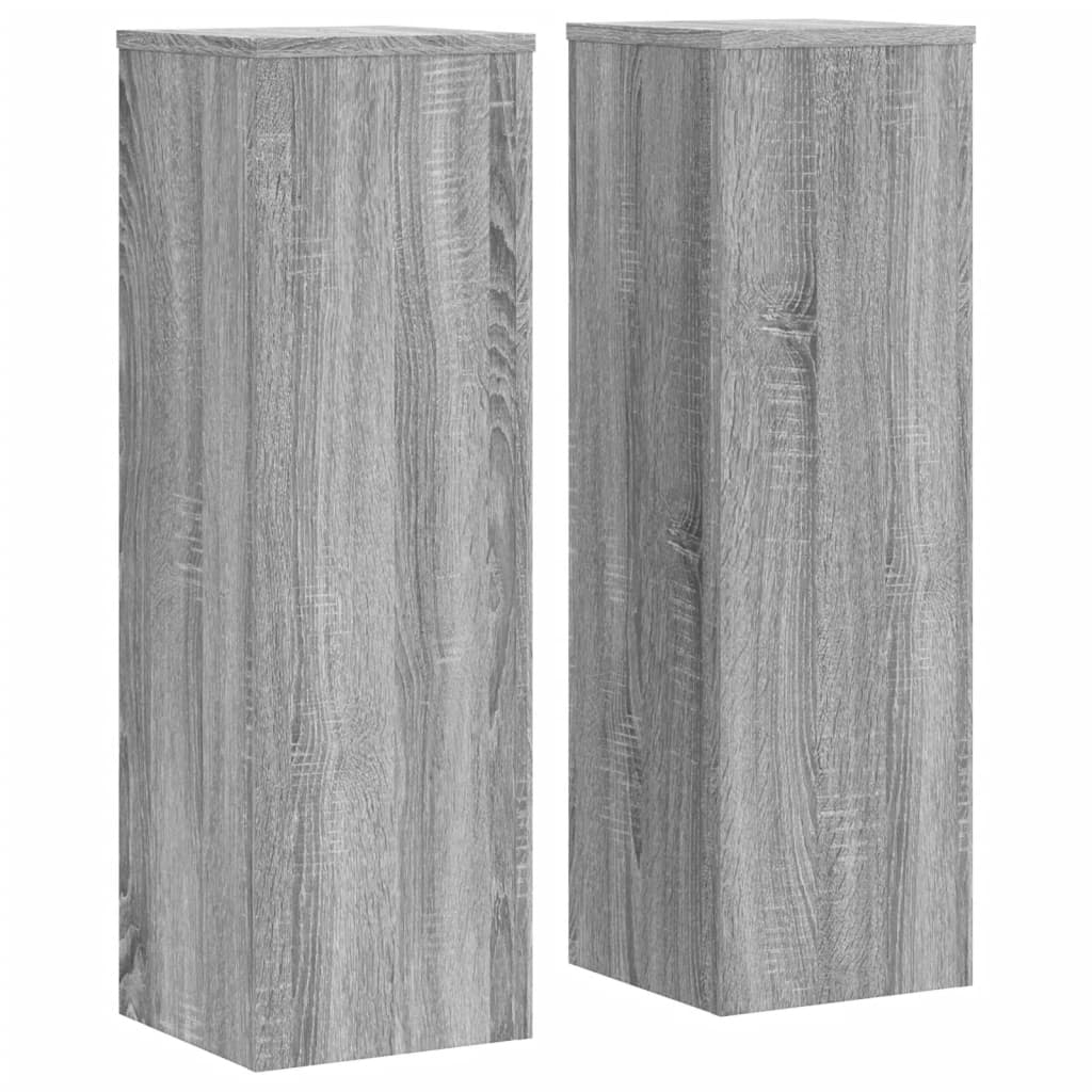 Plantestativer 2 Stk Grå Sonoma 25X25X80 Cm Konstruert Tre