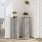 Plantestativer 2 Stk Grå Sonoma 25X25X80 Cm Konstruert Tre