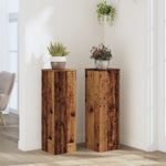 Plantestativer 2 Stk Gammelt Tre 25X25X80 Cm Konstruert Tre