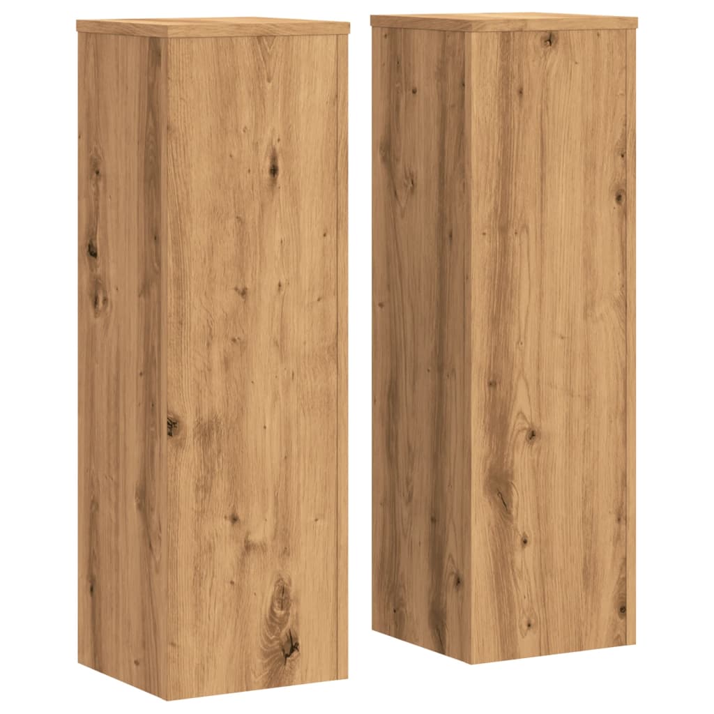 Plantestativer 2 Stk Artisan Eik 25X25X80 Cm Konstruert Tre