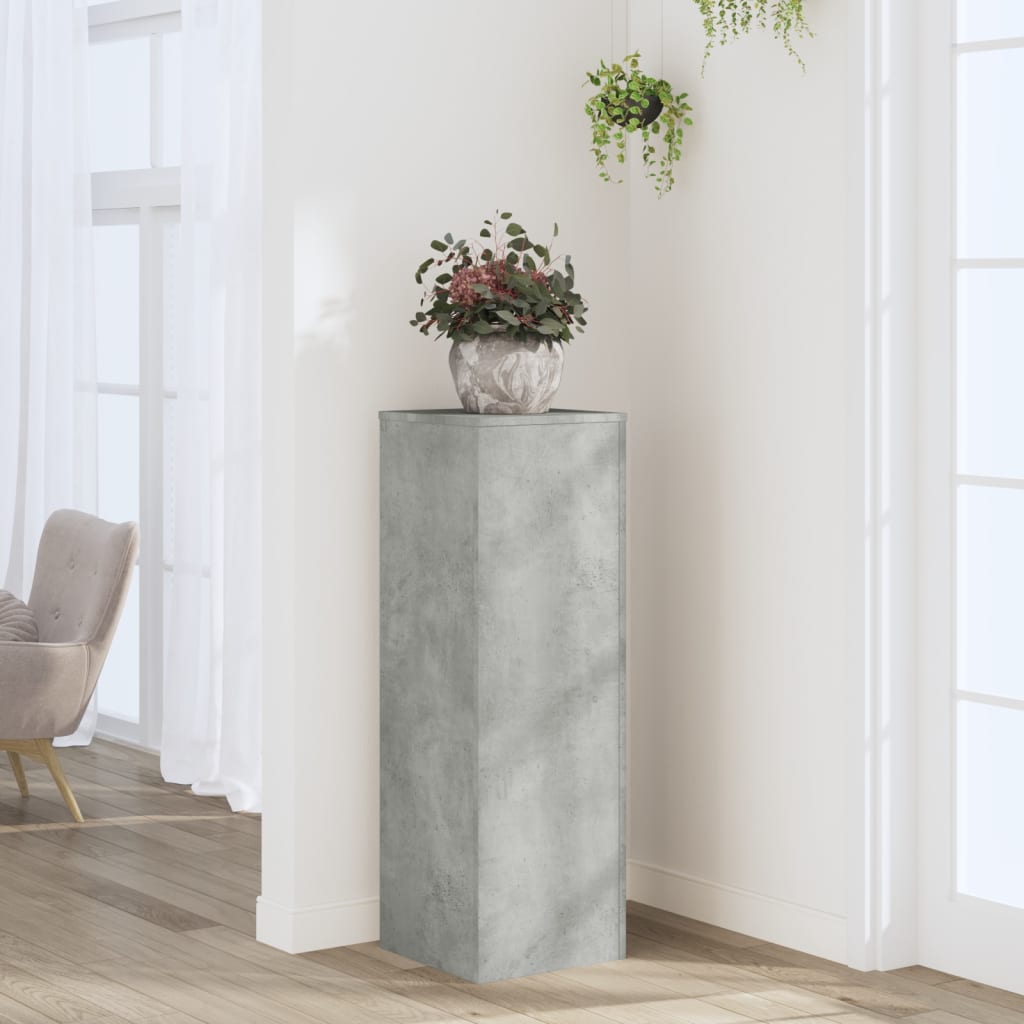 Plantestativ Betonggrå 33X33X100 Cm Konstruert Tre