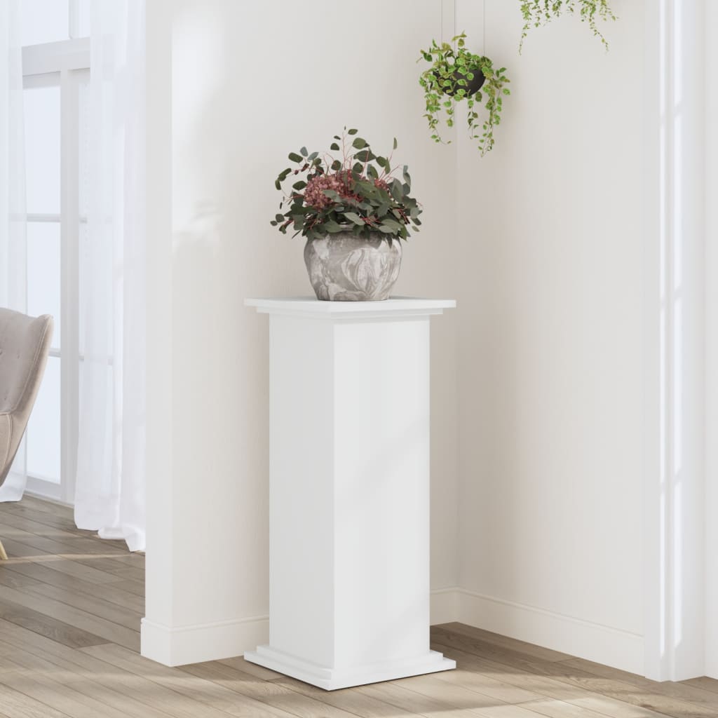 Plantestativ Hvit 33X33X80 Cm Konstruert Tre