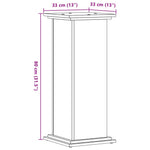 Plantestativ Betonggrå 33X33X80 Cm Konstruert Tre