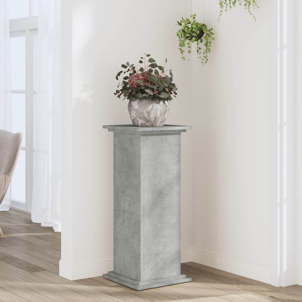 Plantestativ Betonggrå 33X33X80 Cm Konstruert Tre
