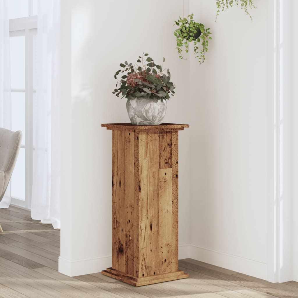 Plantestativ Gammelt Tre 33X33X80 Cm Konstruert Tre