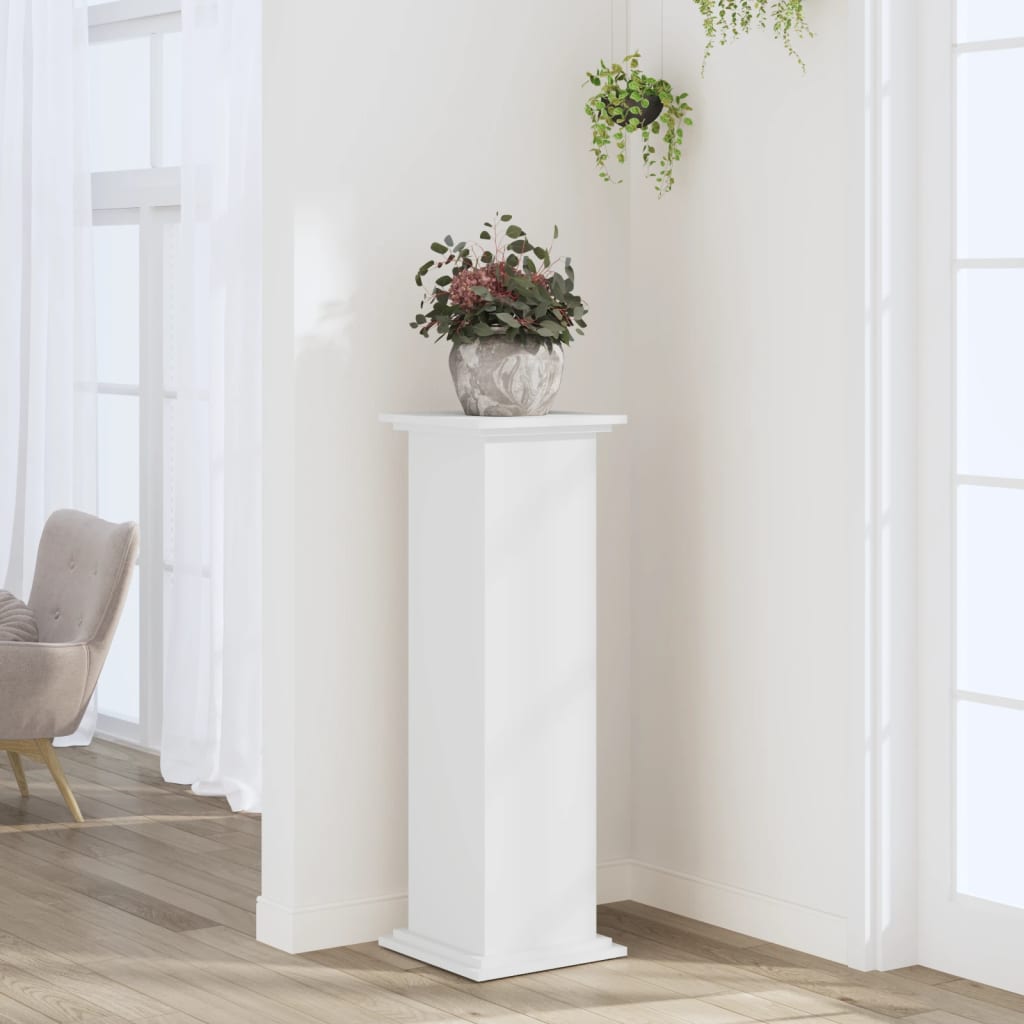 Plantestativ Hvit 33X33X100 Cm Konstruert Tre