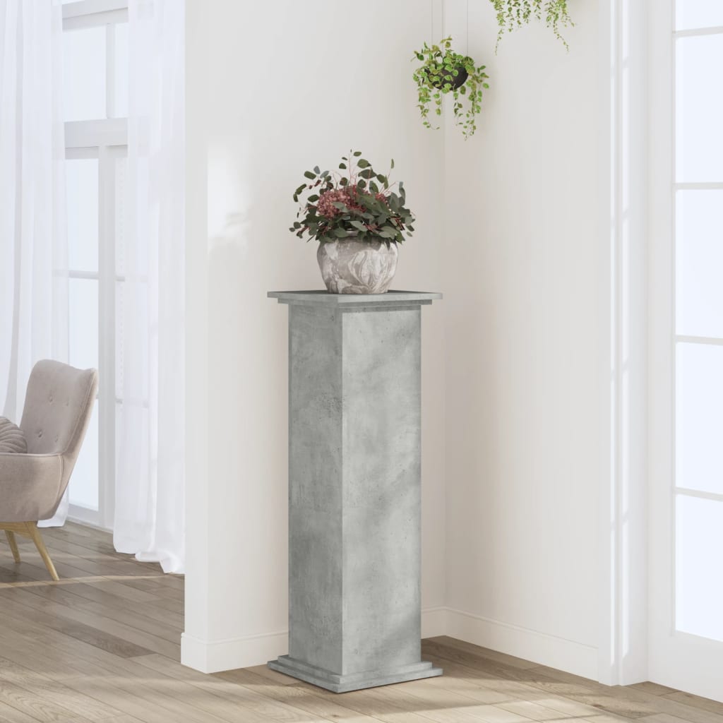 Plantestativ Betonggrå 33X33X100 Cm Konstruert Tre