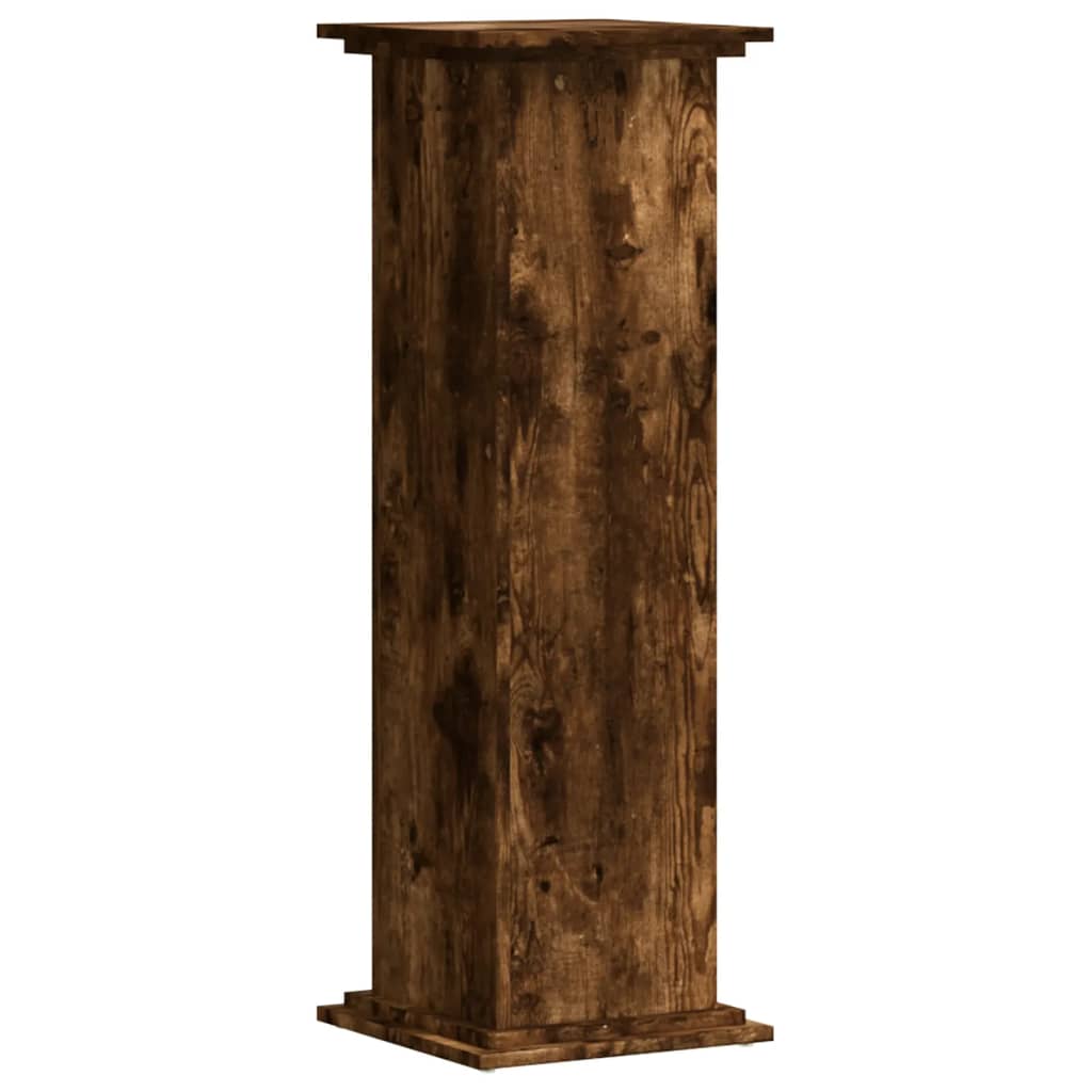 Plantestativ Røkt Eik 33X33X100 Cm Konstruert Tre