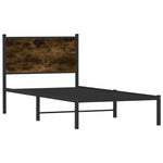 Sengeramme I Metall Uten Madrass Røkt Eik 90X200 Cm