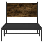Sengeramme I Metall Uten Madrass Røkt Eik 90X200 Cm