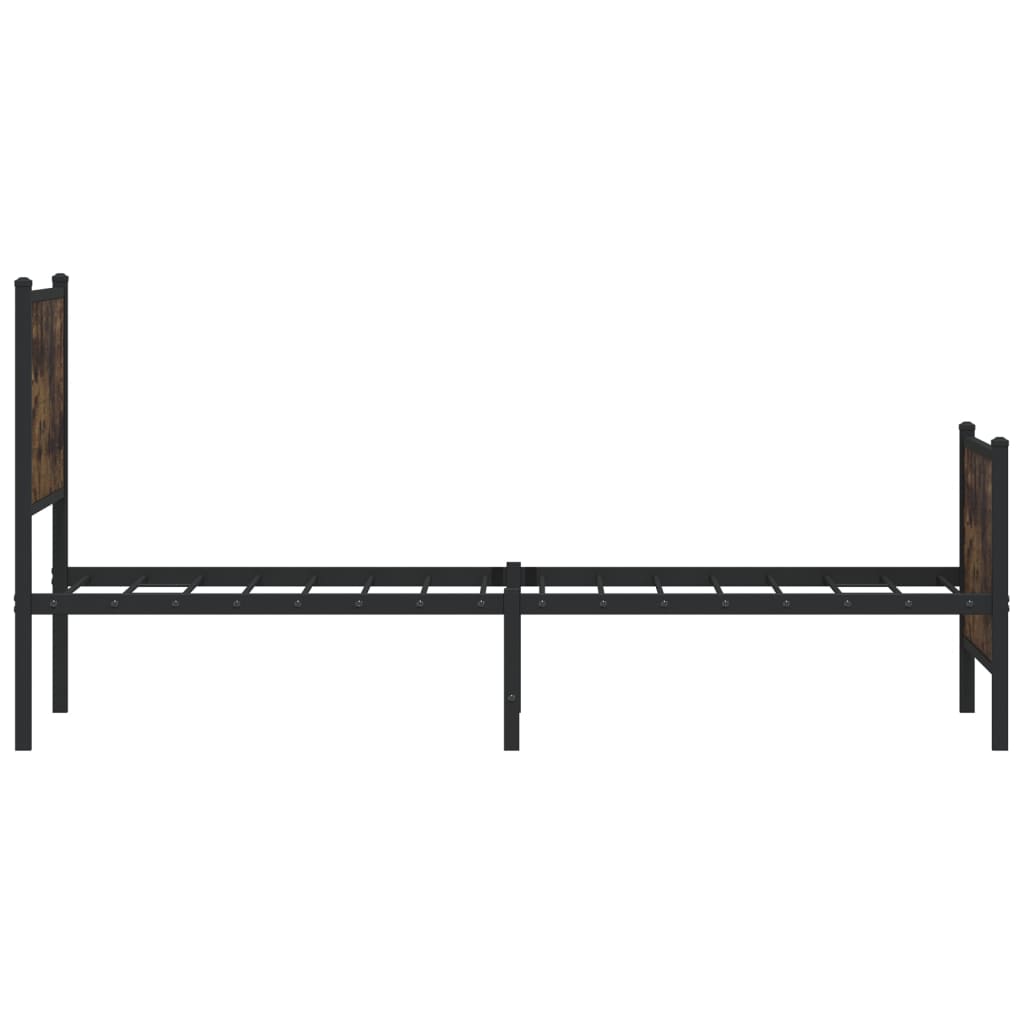Sengeramme I Metall Uten Madrass Røkt Eik 90X200 Cm